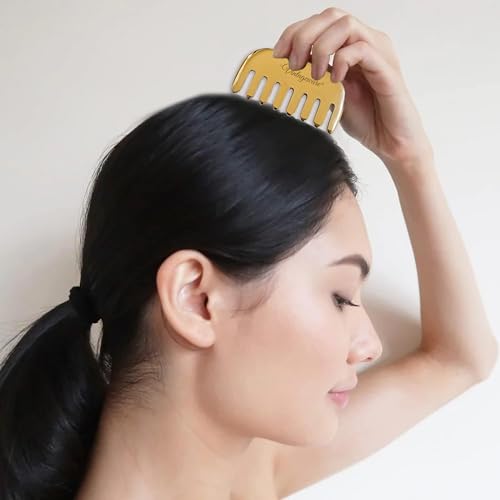 Vintageware® Kansa Comb Massager for Hair Growth & Scalp Massage, Natural Scalp Massager for Men & Women, Reduce Hair Fall, Matte Finish - Image 5