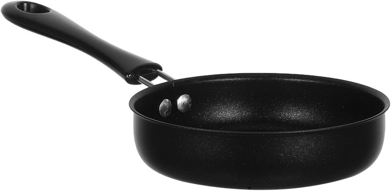 Zerodeko Mini Non-stick Fry Pan Cast Iron Skillet for Eggs and Pancakes, Thickened 12cm Small Breakfast Pan Compatible with Induction and Gas Stoves, Portable Kitchen Cookware - Image 1