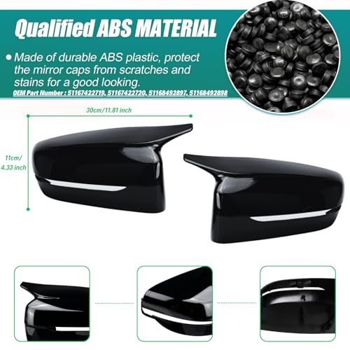 Qlhshop Gloss Black Car Side Mirror Cover Cap Replacement for 2017-2022 BMW 3 Series G20 320i 325i 330i 5 Series G30 525i 530i 540i Exterior M Sport Accessories Auto Tuning Body Parts & Trim, 1Pair - Image 3