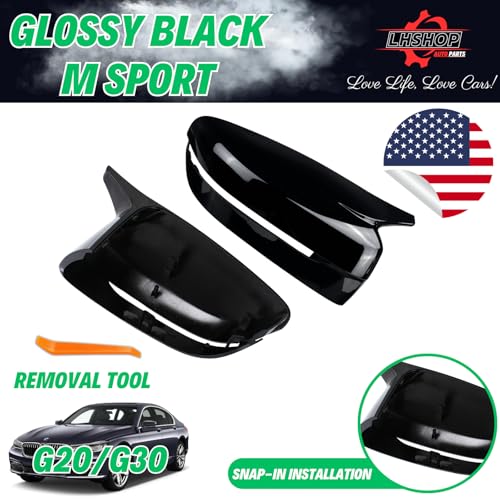 Qlhshop Gloss Black Car Side Mirror Cover Cap Replacement for 2017-2022 BMW 3 Series G20 320i 325i 330i 5 Series G30 525i 530i 540i Exterior M Sport Accessories Auto Tuning Body Parts & Trim, 1Pair - Image 4