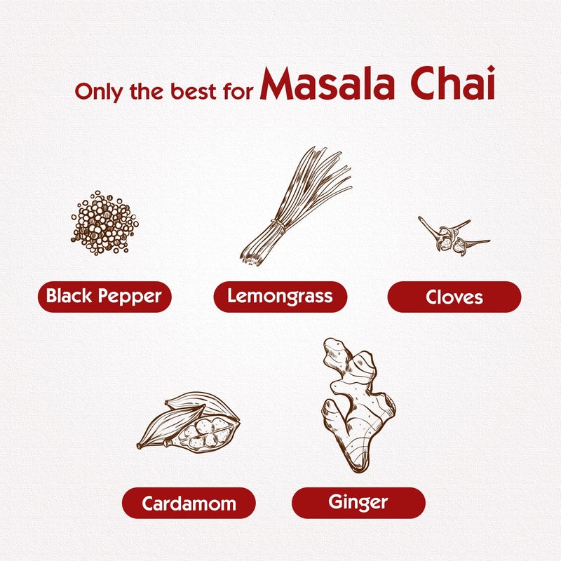 Society Tea Masala Chai | 1 kg Pack | Pack of 1 | Made with Cardamom Ginger Cloves Black Pepper and Lemongrass | Classic Masala Tea - Image 4