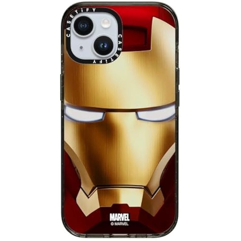 Casetify Impact iPhone 15 Case 【Iron Man Co-Lab / 4X Military Grade Drop Tested / 8.2ft Drop Protection/Compatible with Magsafe】 - Iron Man Hero Mask - Clear Black - Image 4