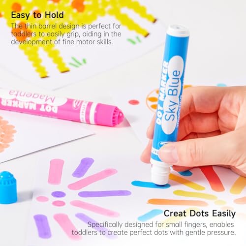 Shuttle Art Dot Markers, 10 Colors Washable Markers for Toddlers,Bingo Daubers Supplies Kids Preschool Children, Non Toxic Water-Based - Image 3