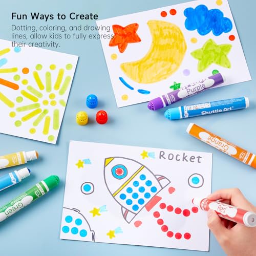 Shuttle Art Dot Markers, 10 Colors Washable Markers for Toddlers,Bingo Daubers Supplies Kids Preschool Children, Non Toxic Water-Based - Image 4