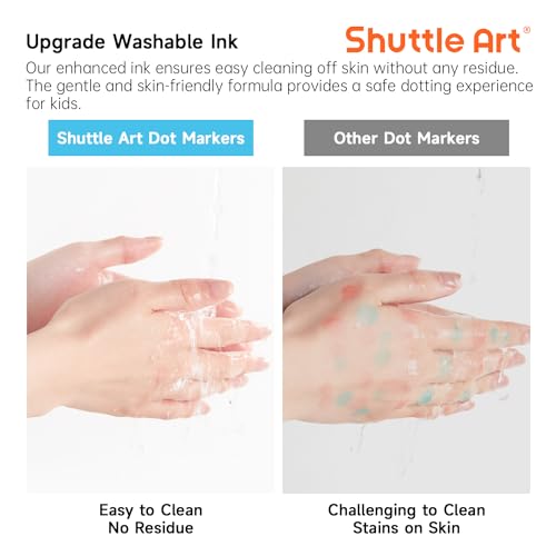 Shuttle Art Dot Markers, 10 Colors Washable Markers for Toddlers,Bingo Daubers Supplies Kids Preschool Children, Non Toxic Water-Based - Image 5