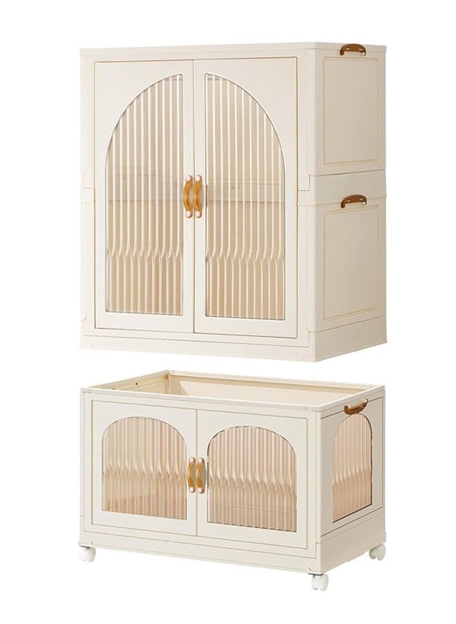 NKX 2 Layers Stylish Multi-Functional Storage Cabinet & Children's Wardrobe include 10 piece Cloth Hanger  - Image 5