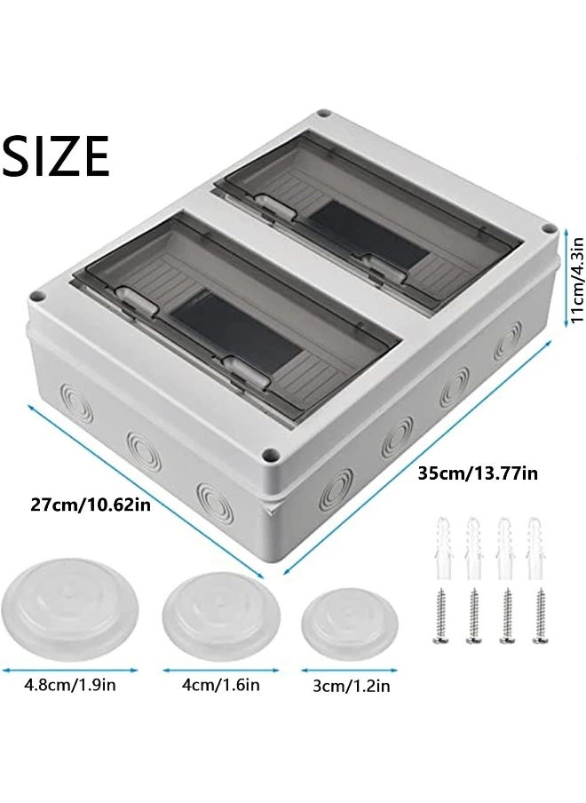 melfi Melfi IP65 ABS Transparent Cover Electrical Box â€“ Waterproof Distribution Protection Box for Circuit Breaker, Indoor Wall-Mount, and Din Rail Power Switch Control (24 WAY)  - Image 2