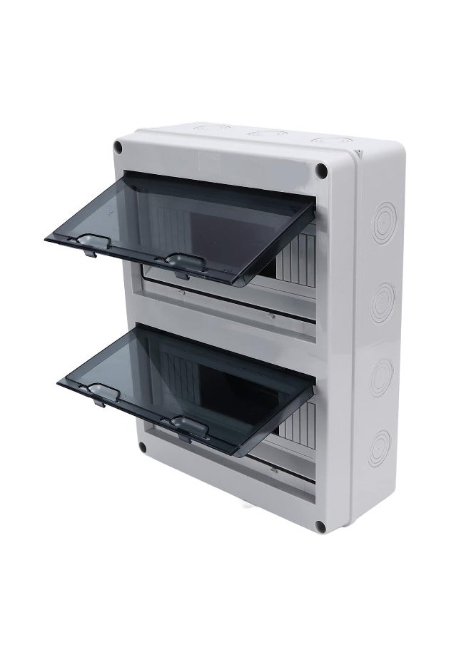 melfi Melfi IP65 ABS Transparent Cover Electrical Box â€“ Waterproof Distribution Protection Box for Circuit Breaker, Indoor Wall-Mount, and Din Rail Power Switch Control (24 WAY)  - Image 1