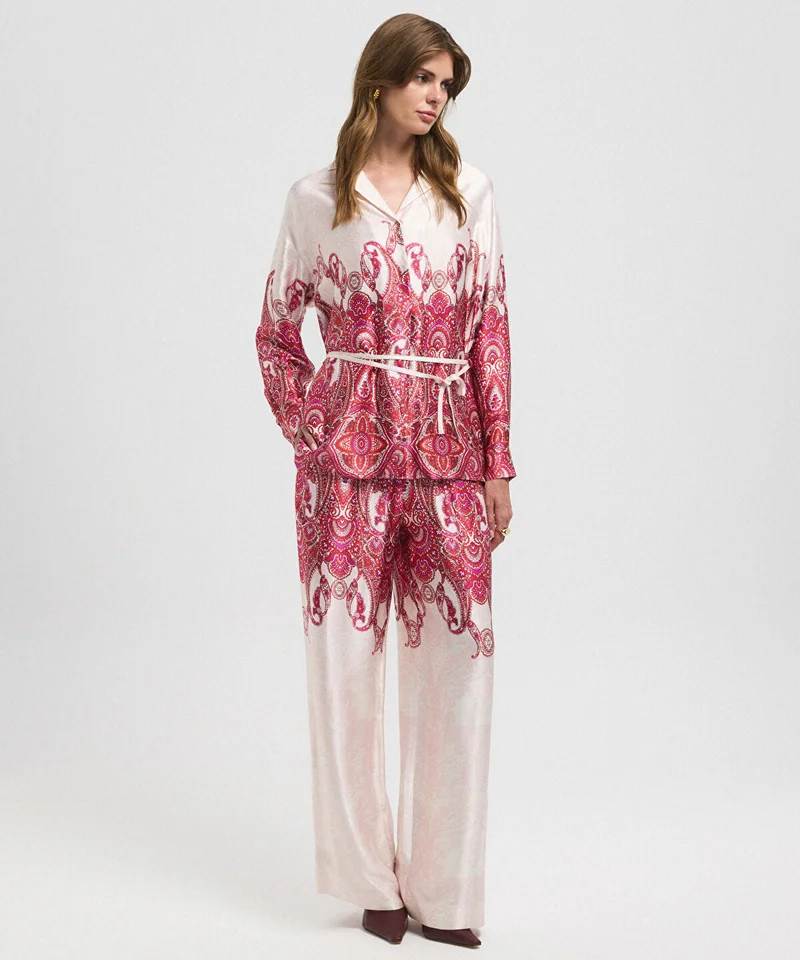 ابيكول Color-Block Belted Blouse