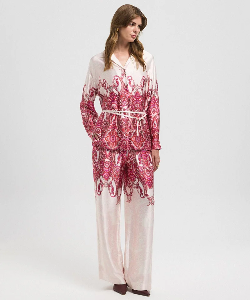 ابيكول Color-Block Belted Blouse