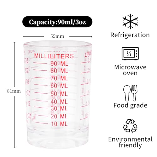 BCnmviku 1 PACK Shot Glass Measuring Cup 3 Ounce/90ML Liquid Heavy High Espresso Glass Cup - Image 3