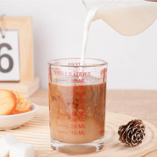 BCnmviku 1 PACK Shot Glass Measuring Cup 3 Ounce/90ML Liquid Heavy High Espresso Glass Cup - Image 2