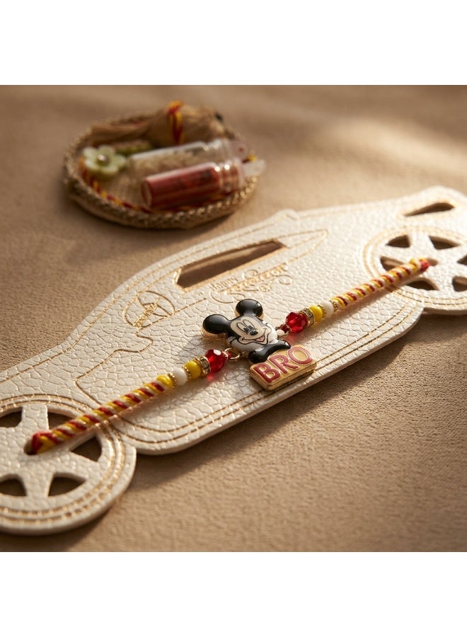 Kids Cartoon Mouse Rakhi with BRO Charm and Puja Plate with Roli and Chawal – 1 Rakhi Set - Image 4