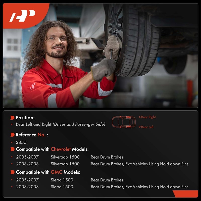 A-Premium Rear Brake Shoes Set for Chevrolet and GMC - Image 2