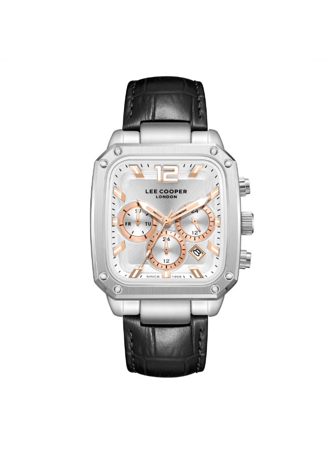 لي كوبر ساعة رجالية جلدية متعددة الوظائف . -  مم - Image 1