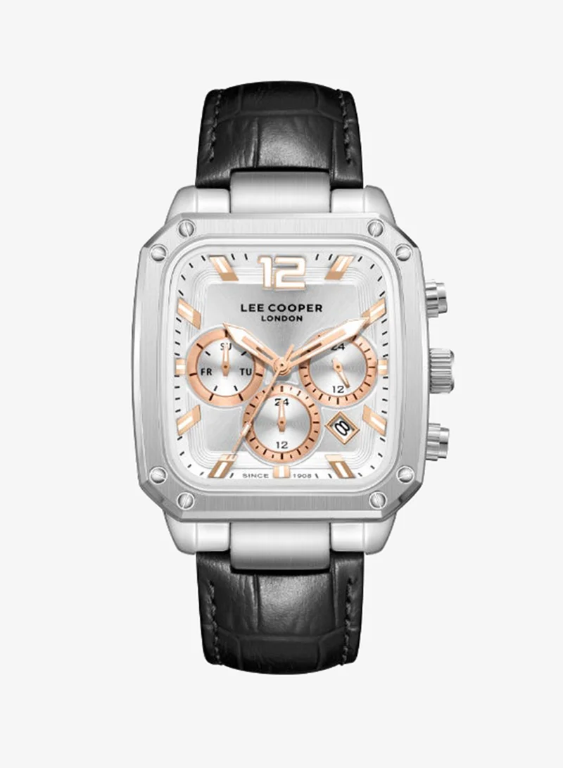 Lee Cooper Men's Leather Multi Function Watch LC08184.331 - 39X49 mm