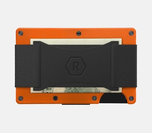 The Ridge Ridge Wallet for Men - Slim Minimalist Compact Wallet and Card Holder, RFID Protected Front Pocket Wallets for Men with Integrated Cash Strap (Basecamp Orange) - Image 3