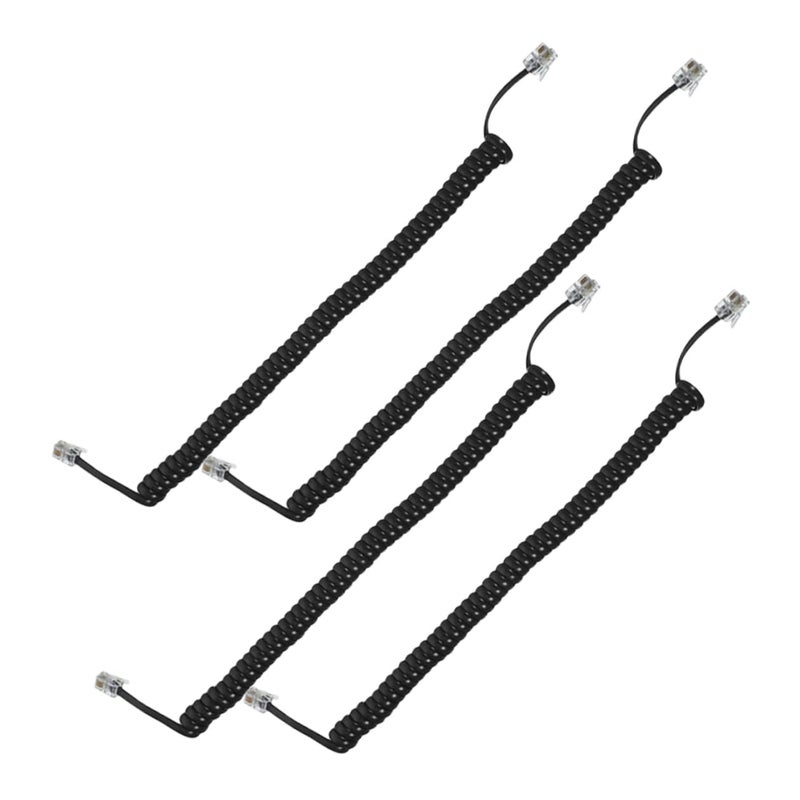 4Pcs Stretchable Coiled Phone Cord For Office And Home Telephones Easy Installation - Image 2