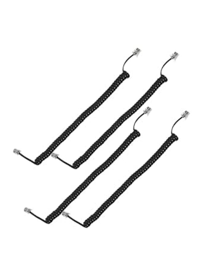 4Pcs Stretchable Coiled Phone Cord For Office And Home Telephones Easy Installation - Image 1