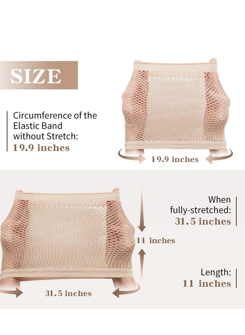 SYOSI Wig Caps Net for Long Hair Fishnet Women Natural Nude Nylon Mesh Strength Light Brown 3 Pieces - Image 5
