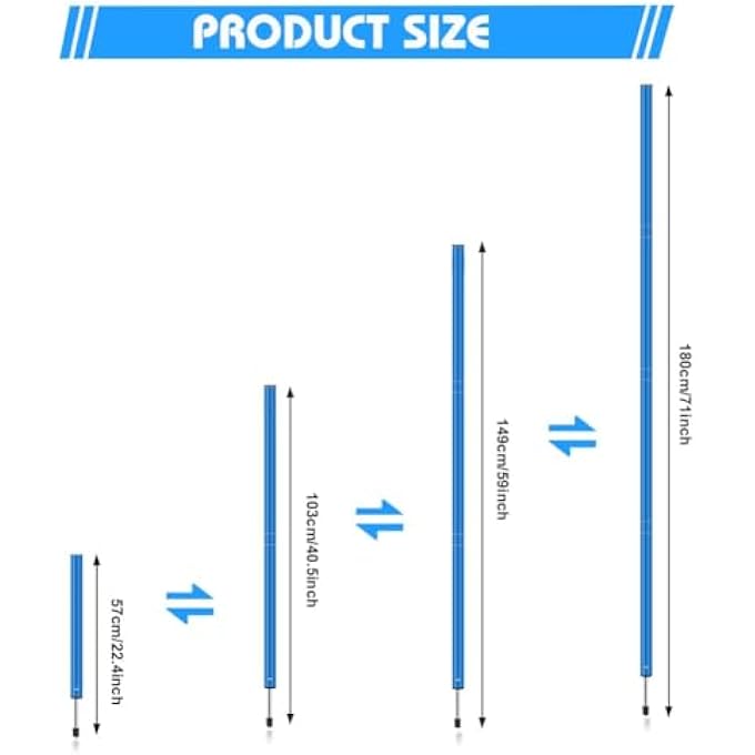 rayihni Football Agility Training Slalom Poles Set - Includes Poles(Set Of 6) Drills,Agility Ladder, 10 Soccer Cones,Jump Rope For Speed Training, Soccer Training, Basketball&Fitness - Image 4