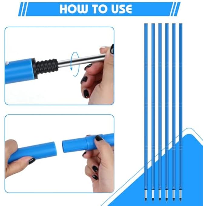 rayihni Football Agility Training Slalom Poles Set - Includes Poles(Set Of 6) Drills,Agility Ladder, 10 Soccer Cones,Jump Rope For Speed Training, Soccer Training, Basketball&Fitness - Image 5