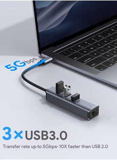 SYOSI USB C to Ethernet Adapter RJ45 to USB C Thunderbolt 3 Type-C Gigabit Ethernet LAN Network Adapter, Compatible for MacBook Pro 2021 2020 2019 2018 2017 MacBook Air Dell XPS and More  - Image 4