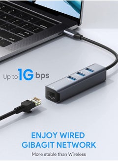 SYOSI USB C to Ethernet Adapter RJ45 to USB C Thunderbolt 3 Type-C Gigabit Ethernet LAN Network Adapter, Compatible for MacBook Pro 2021 2020 2019 2018 2017 MacBook Air Dell XPS and More  - Image 3