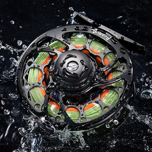 Piscifun Sword Fly Fishing Reel with Line PreLoaded CNCMachined Aluminum Alloy Fly Reel Light Weight and Corrosion Resistance Design 34wt Black - Image 3