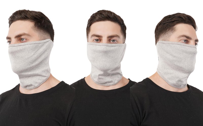 PrimeBox Biker Face Mask for Men Women Helmet Balaclava Cotton Bike Riding Face Mask Pack of 3 Half Ninja Rider Mask (Light Grey 3pcs) - Image 3