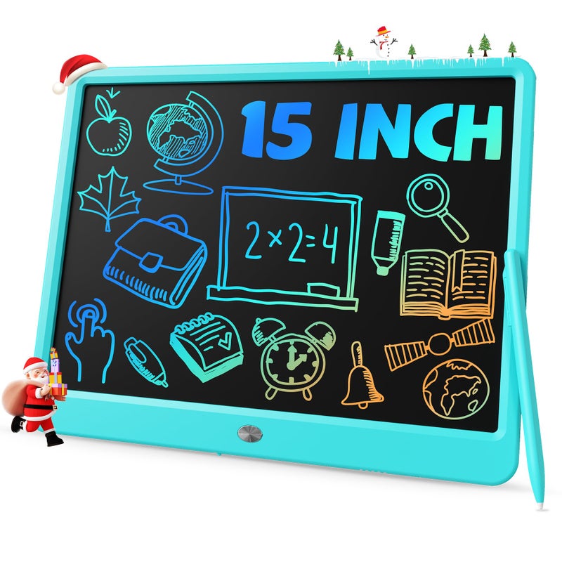 TEKFUN LCD Writing Tablet for Kids Teen Girl Boy Gifts Ideas Educational Toys for Boys 8 7 6 5 4 3 Year Old Drawing Board for Kids Adults 15in Blue - Image 2