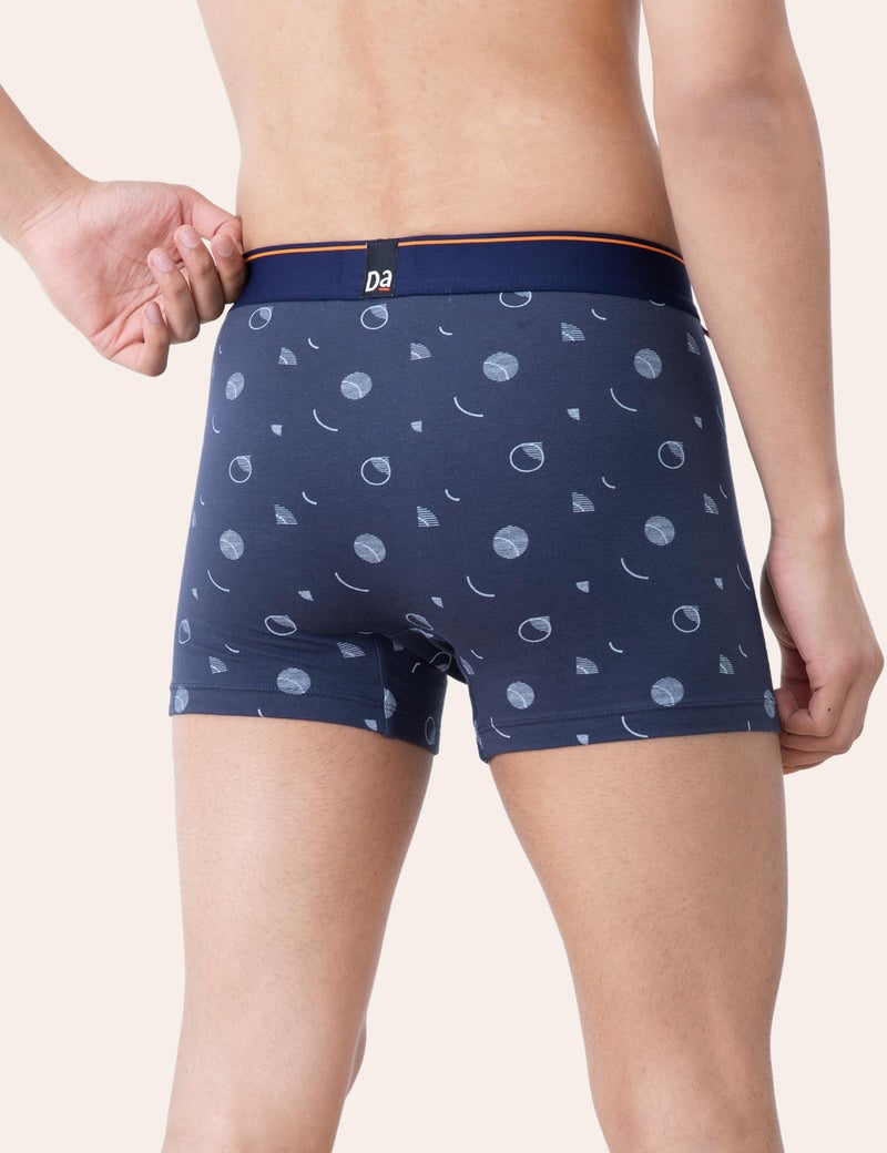 DAMENSCH Deo-Cotton Men's Anti-Bacterial Moisture-Free Cotton Printed Trunks-Blue Buzz-Pack of 1-X-Large - Image 5