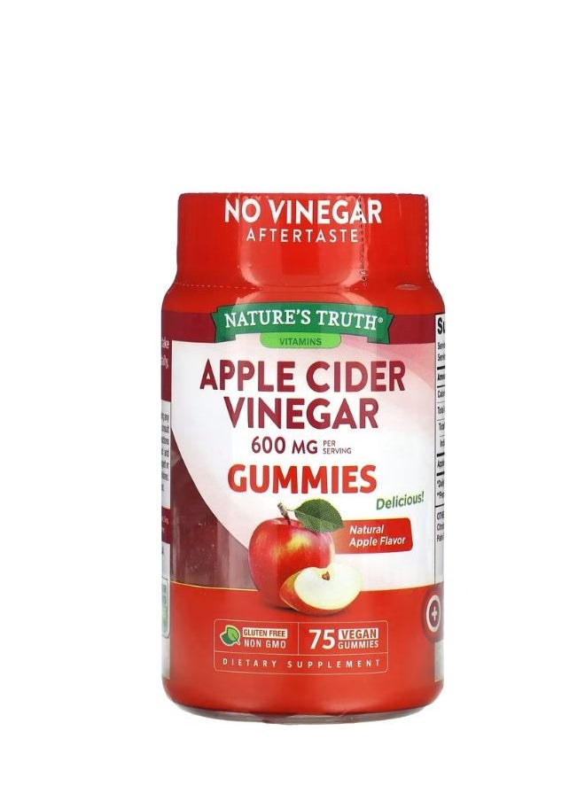 Nature's Truth - Apple Cider Vinegar, Natural Apple, 600 Mg, 75 Vegan Gummies 200 Mg Per Gummy - Image 1