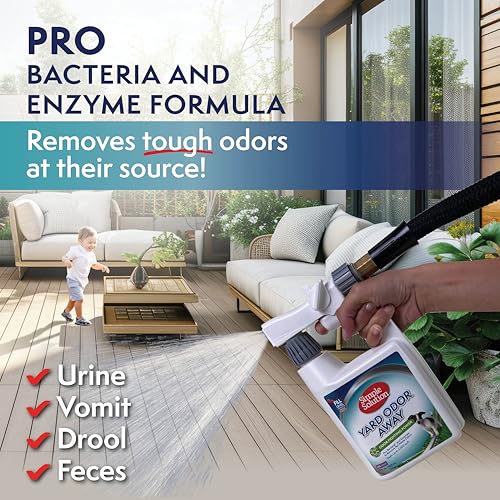 Simple Solution Yard Odor Eliminator Spray, Outdoor Pet Odor Remover, Lawn Deodorizer, Dog Urine Neutralizer, Enzyme Cleaner for Artificial Grass, Kennels, Patios, Decks, and Backyard Surfaces, 32oz - Image 3