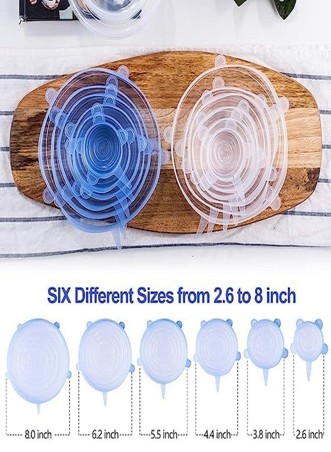 EKANTIK Silicon Lid Stretch Lids Reusable Flexible for Round, Square Bowls, Dishes, Plates, Cans, Jars Covers Microwave Safe Fit Durable Food Storage Expandable (Pack of 6, Multi-color) - Image 4