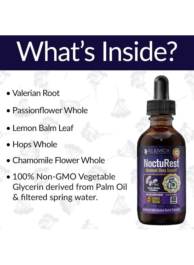 NoctuRest - Advanced Sleep Support Supplement - Liquid Delivery for Better Absorption - Melatonin, Magnesium, Theanine, Valerian, Passionflower, Chamomile & More! - Image 3