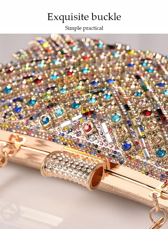 DUNISO Crystal Clutch Bag, Evening Bag, Shiny Luxury Rhinestone Wedding Bridesmaid Handbag, Party Bag, Shiny Banquet Handbag Evening Dress Rhinestone Bag, Suitable for Wedding, Banquet, Party  - Image 5