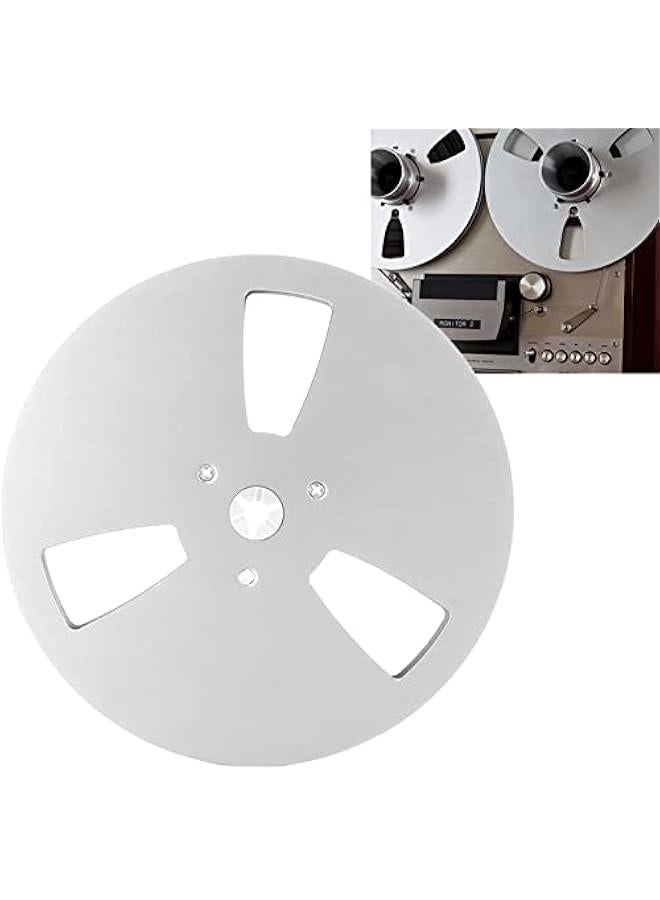 1/4 7 Inch Empty Reel, Modern Classic Sound, Aluminum Alloy 3 Hole Opening Machine Part Tape Takeup Reel for TEAC, Easy Installing Reel with Less Noise (Silver)  - Image 2