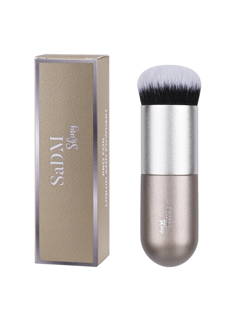 SaDM Shiny SaDM Shiny Chubby Foundation Brush – Portable, Multipurpose Brush for Flawless Makeup Application  - Image 1