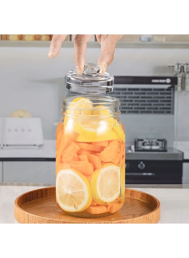 4 Pcs Glass Fermentation Jar With Weighing Scale And Easy Grip Handle Suitable For Wide Mouth Mason Jars Pickle Jars For Home Brewing Transparent Durable And Reliable - Image 4