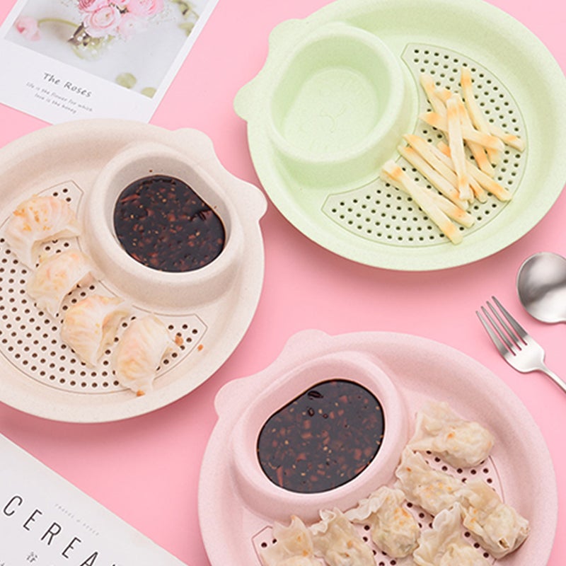 3pcs Dumpling Plates Double-layer Draining Dipping Plates for Kitchen - Image 2