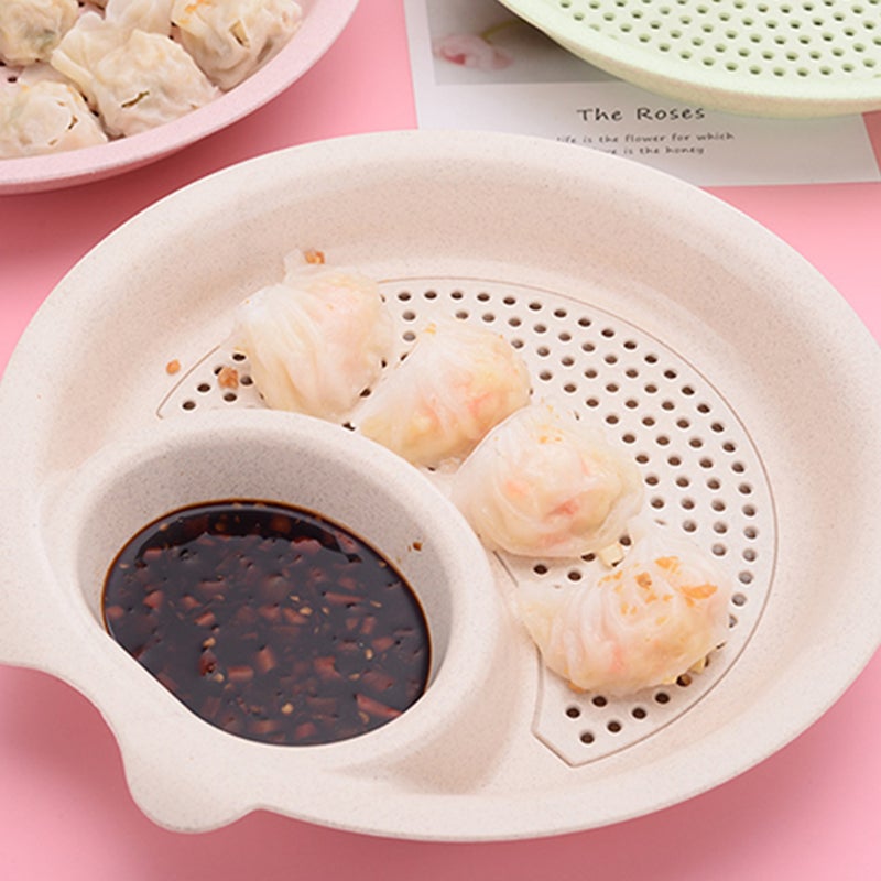 3pcs Dumpling Plates Double-layer Draining Dipping Plates for Kitchen - Image 1