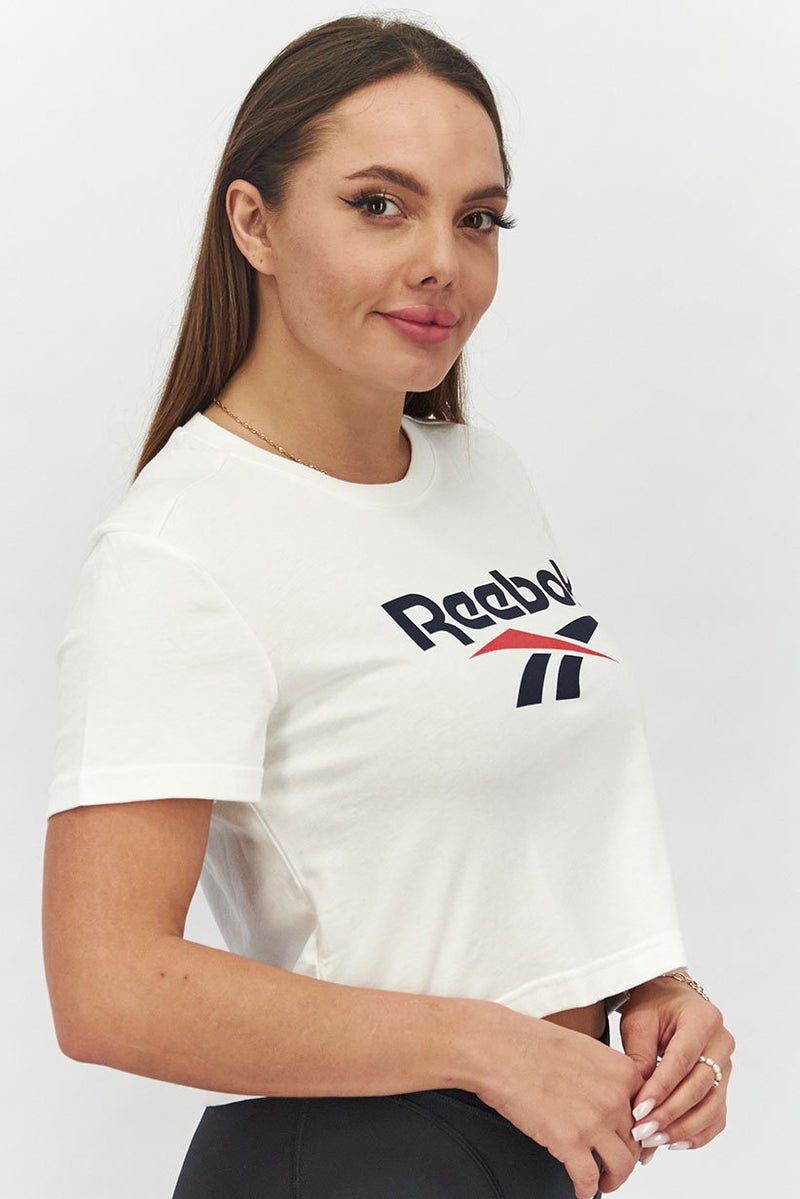 Reebok Women Regular Fit Short Sleeve Outdoor Tops, White Combo - Image 2