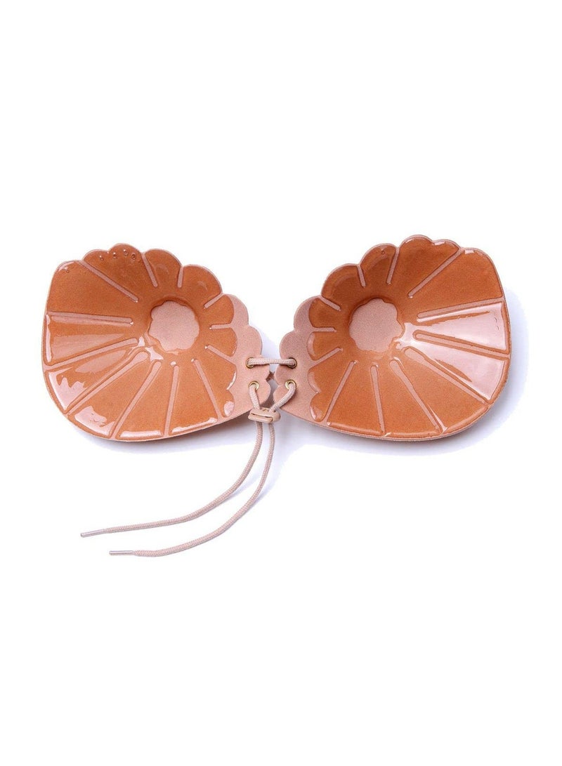 KASTWAVE Silicone Nipple Covers, Shell-shaped Nipple Cover, Invisible Bra Breast Adhesive Bra for Women Reusable Adhesive Invisible(1Pcs) - Image 1