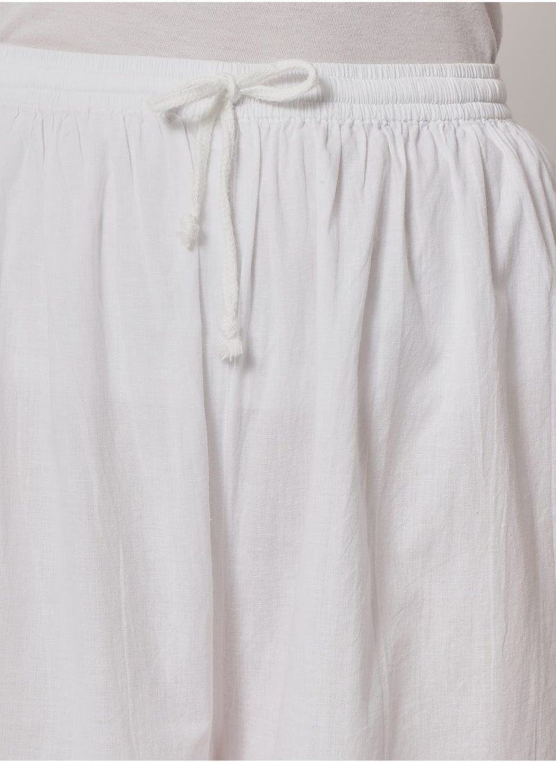 Alaya - Hand Embroidered Chikankari Women White Pant-AL3570 - Image 1