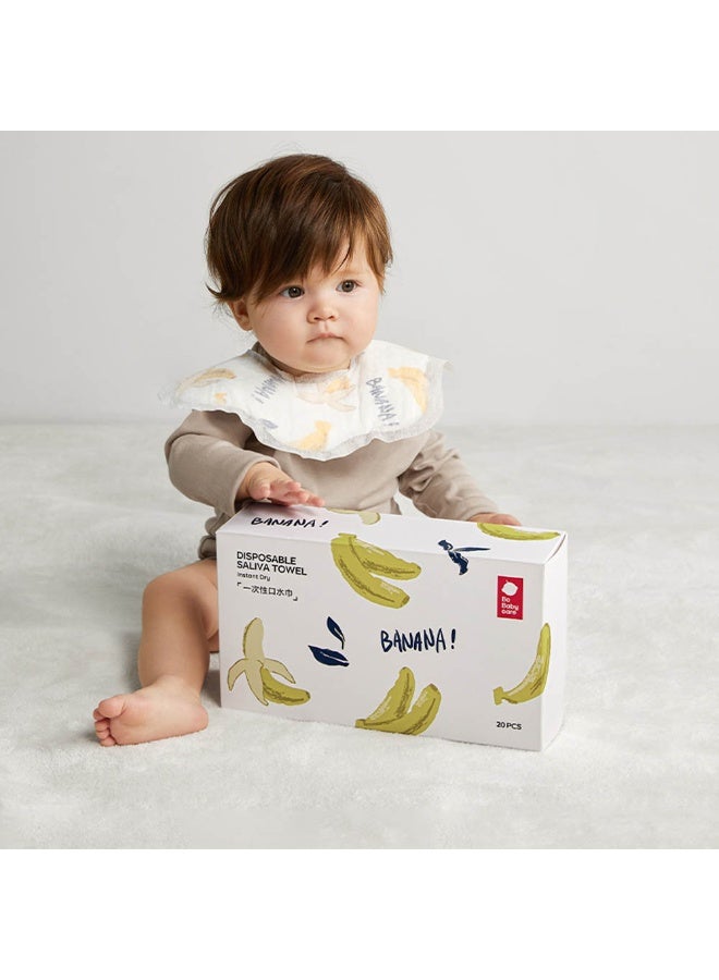 Babycare - Disposable Saliva Towel 20pcs - Lorca Banana Yellow Design - Image 5