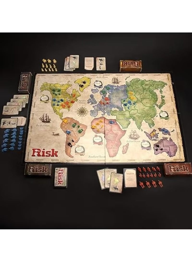 Risk Board Strategy Game - A classic battle board strategy war game with updated characters, improved task cards, and war chests. Suitable for children aged 10 and up, for family and friends, and for 2 to 5 players. - Image 3