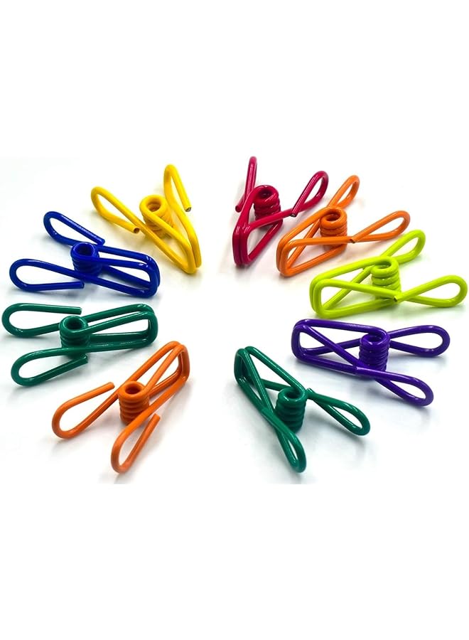 erorex 20 Pack Chip Clips Multi Colored Pvc Coated High Elastic Strength Clips For Food Package Clothes Pins And Bag Clip﻿ 20 Pack Color Random - Image 1