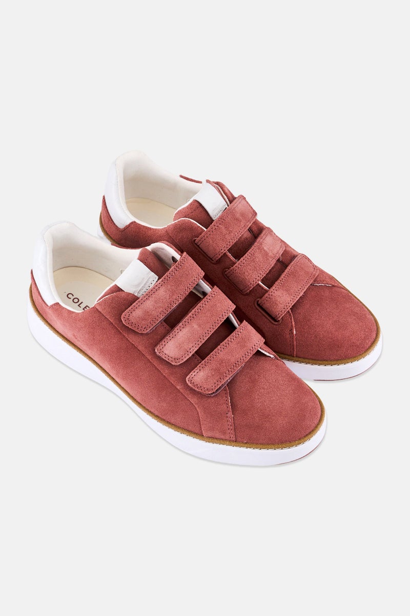 COLE HAAN Women Velcro Suede Casual Sneakers, Rouge - Image 2