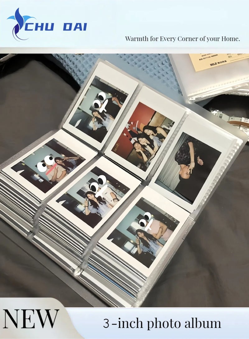 CHU DAI Mini Polaroid Photo Album 2x3 Inch 120 Pockets(240 Sheets) Photo Book for Fujifilm Instax Mini Camera Collector DIY, White - Image 1